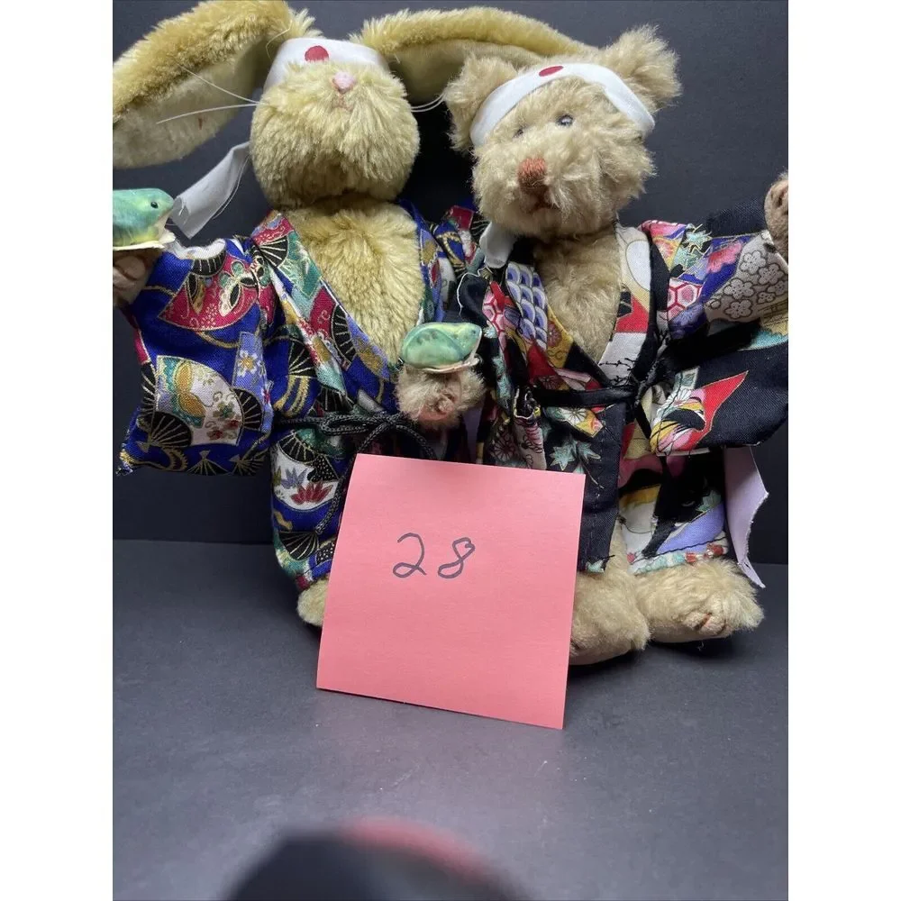 Vintage Rabbit‎ and bear plush toys stuffed plush animals. Vintage